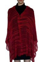 Shawl Crimson Red - Handmade Thin Lightweight and Versatile - Quetzal Artisan