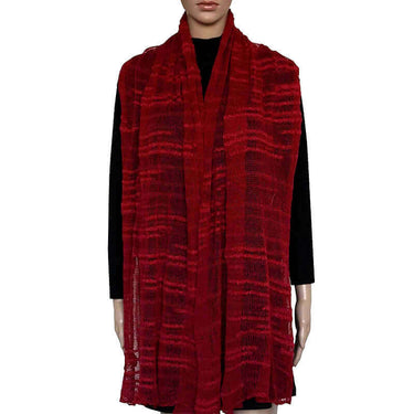 Shawl Crimson Red - Handmade Thin Lightweight and Versatil - Quetzal Artisan