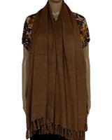 Shawl Dark Brown - Natural Dyed - Ecofriendly and Fairtrade - Quetzal Artisan