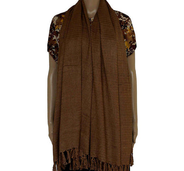 Shawl Dark Brown - Natural Dyes - Beautiful, Eco & Fairtrade - Quetzal Artisan