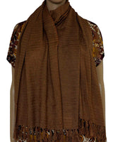 Shawl Dark Brown - Natural Dyes - Beautiful, Eco & Fairtrade - Quetzal Artisan