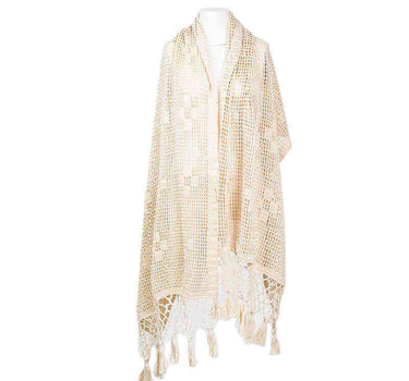 Shawl Ecru - Natural Cotton - Sustainable and Fairtrade - Quetzal Artisan