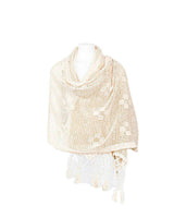 Shawl Ecru - Handmade of Natural Cotton Sustainable - Quetzal Artisan