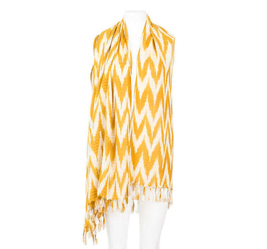 Shawl Golden Yellow Waves - Stylish, Ecofriendly & Fairtrade - Quetzal Artisan