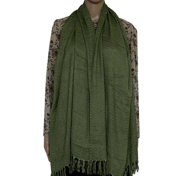 Shawl Green Olive - Natural Dyes - Ecofriendly and Fairtrade - Quetzal Artisan