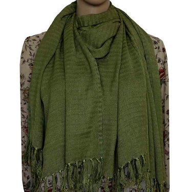 Shawl Green Olive - Natural Dyes - Ecofriendly and Fairtrade - Quetzal Artisan