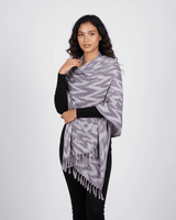 Shawl Grey Waves - Fashion Ecofriendly Tie Dyed Cotton Scarf - Quetzal Artisan