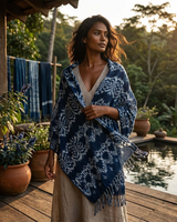 Shawl Indigo Forest - Natural Dyes - Ecofriendly & Fairtrade - Quetzal Artisan