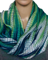Shawl Indigo Hills - Eco-friendly Hand-dyed Green Scarf - Quetzal Artisan