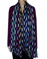 Shawl Indigo Confetti - Fairtrade Multicolor Hand-dyed Scarf - Quetzal Artisan