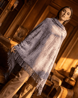 Shawl Lilac Grey - Handmade Organic Bamboo Chenille Wrap - Quetzal Artisan