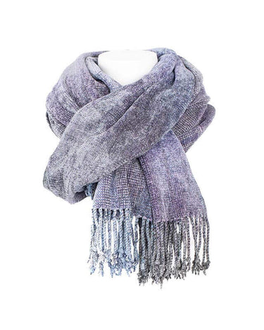 Shawl Lilac Grey - Bamboo Chenille - Fairtrade & Sustainable - Quetzal Artisan