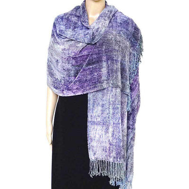 Shawl Lilac Grey - Bamboo Chenille - Handmade and Fairtrade - Quetzal Artisan