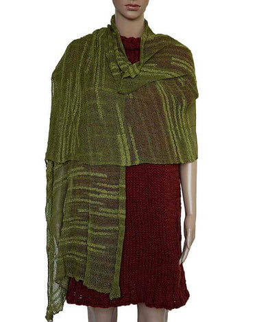 Shawl Lime Green - Pima Cotton - Beautiful and Lightweight - Quetzal Artisan