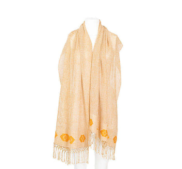 Shawl Peach Yellow - Natural Cotton - Stylish and Fairtrade - Quetzal Artisan