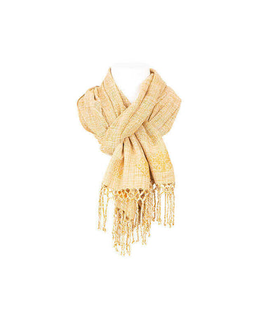 Shawl Peach Yellow - Natural Cotton - Stylish and Fairtrade - Quetzal Artisan