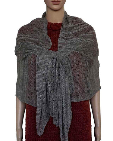 Shawl Pebbles Grey - Pima Cotton and Bamboo - Lightweight - Quetzal Artisan