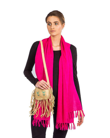 Shawl Pink - Natural Dyes - Stylish, Ecofriendly & Fairtrade - Quetzal Artisan