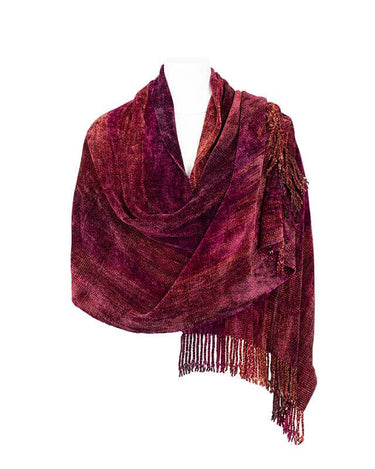 Shawl Raspberry - Organic Bamboo - Elegant and Fairtrade - Quetzal Artisan