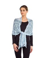 Shawl Sky Blue - Soft and Thin Pima Cotton and Bamboo Scarf - Quetzal Artisan