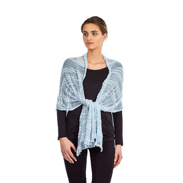 Shawl Sky Blue - Soft and Thin Pima Cotton and Bamboo Scarf - Quetzal Artisan
