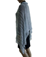 Shawl Sky Blue - Pima Cotton and Bamboo - Lovely & Lightweight - Quetzal Artisan