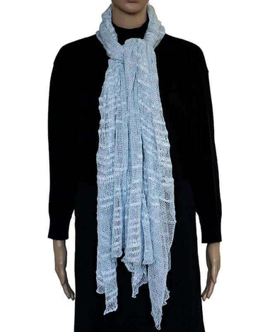 Shawl Sky Blue - Pima Cotton and Bamboo - Lovely & Lightweight - Quetzal Artisan