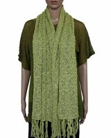 Shawl Spring Green - Handwoven with Organic Pima Cotton - Quetzal Artisan