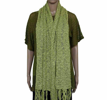 Shawl Spring Green - Handwoven with Organic Pima Cotton - Quetzal Artisan