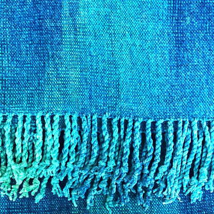 Shawl Turquoise - Bamboo Chenille - Beautiful and Fairtrade