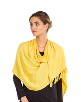 Shawl Yellow - Natural Dyes - Beautiful and Ecofriendly - Quetzal Artisan