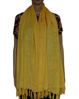 Yellow Shawl - Lovely Sustainable Lightweight Unicolor Scarf - Quetzal Artisan