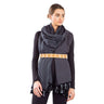 Shawl Black Grey - Extra Large Fashionable and Fairtrade - Quetzal Artisan