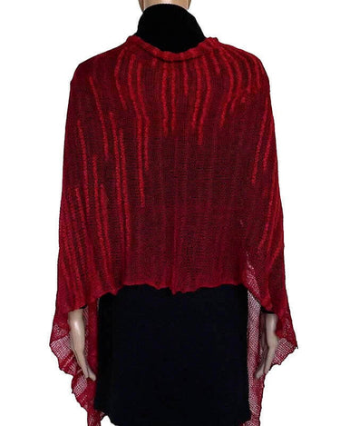Shawl Crimson Red - Bamboo and Pima Cotton - Lightweight - Quetzal Artisan