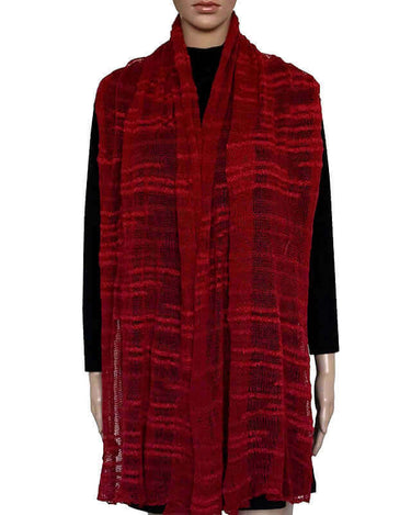 Shawl Crimson Red - Bamboo and Pima Cotton - Lightweight - Quetzal Artisan