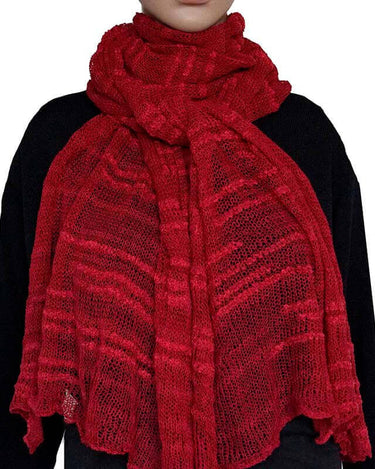 Shawl Crimson Red - Bamboo and Pima Cotton - Lightweight - Quetzal Artisan