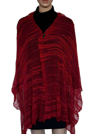 Shawl Crimson Red - Bamboo and Pima Cotton - Lightweight - Quetzal Artisan