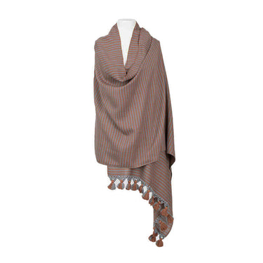 Shawl Light Brown - Extra large Sustainable and Fairtrade - Quetzal Artisan