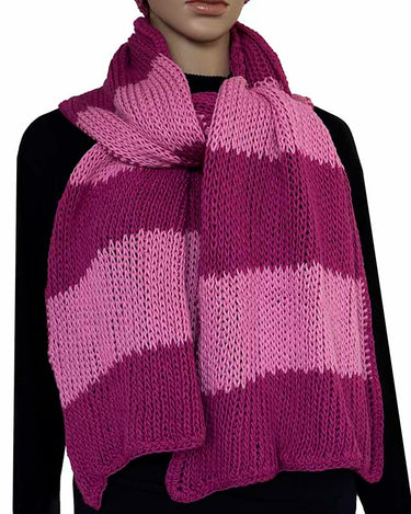 Shawl and Hat Pink Magenta - Organic Cotton and Merino Wool - Quetzal Artisan