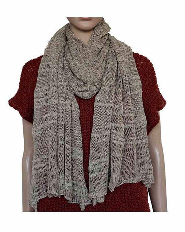 Shawl khaki - Lightweight - Handmade of Bamboo & Pima Cotton - Quetzal Artisan