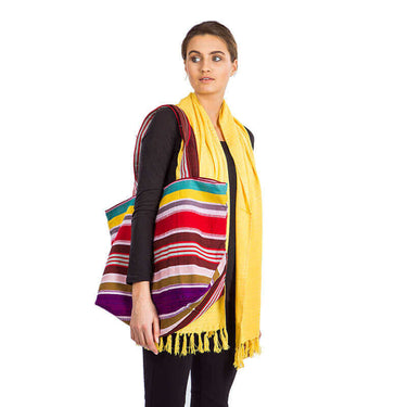 Shopper Multicolor Stripes - Cotton - Handmade and Fairtrade - Quetzal Artisan