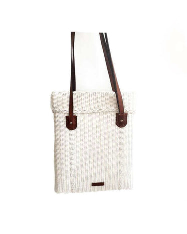 Shoulder Bag Ivory White - Recycle Plastic - Stylish & Fair - Quetzal Artisan