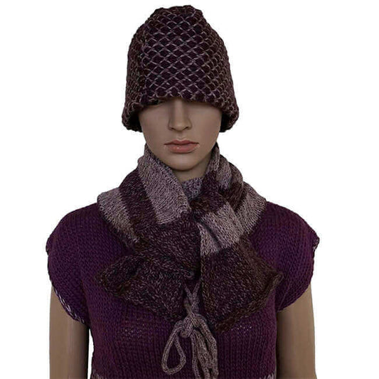Scarf and Hat Mulberry Seashell 