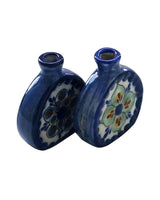 Small Flower Vases Blue - Stoneware - Handmade & Fairtrade - Quetzal Artisan