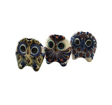 Small Owls - Stoneware - Set of 3 - Handmade and Fairtrade - Quetzal Artisan