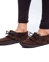 Suede Moccasins Brown - Outdoors - Traditional Women Shoes - Quetzal Artisan