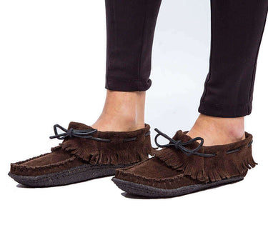 Suede Moccasins Brown - Outdoors - Traditional Women Shoes - Quetzal Artisan