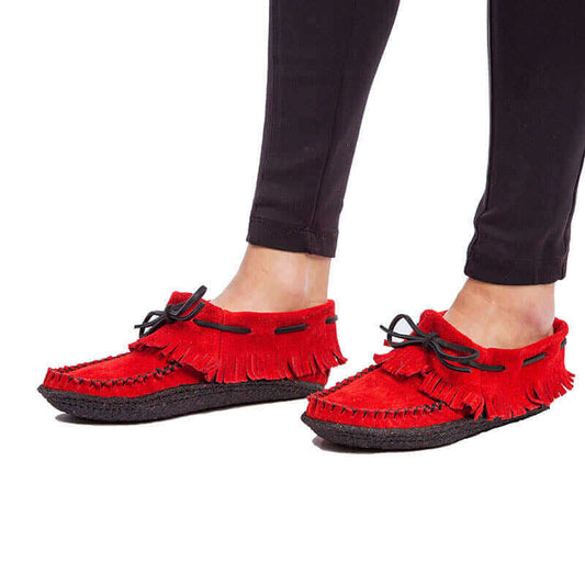 Suede Moccasins Red