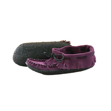 Suede Moccasins Purple - Indian Design - Handmade in Canada - Quetzal Artisan