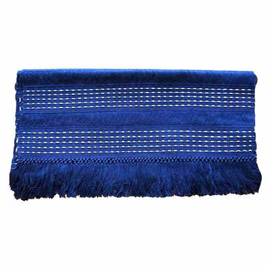 Table Runner Dark Blue - Cotton - 68" x 17" - Fairtrade - Quetzal Artisan